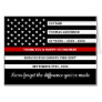 Firefighter Retirement Custom Thin Red Line Flag Card