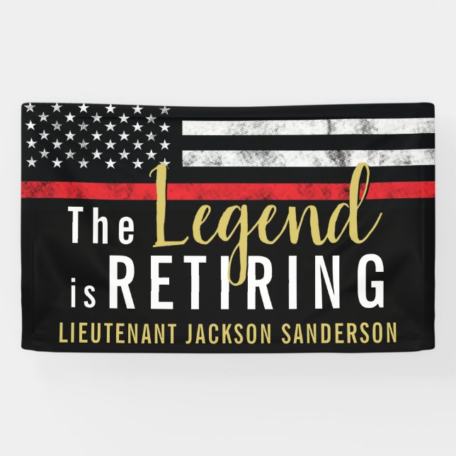 Firefighter Retirement Fire Department Fireman Banner (Horizontal)