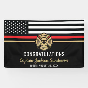 Firefighter Retirement Fire Department Fireman Banner