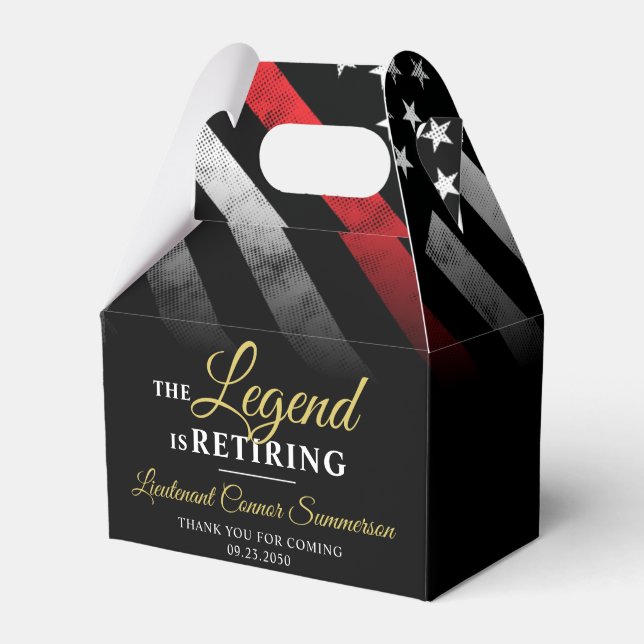 Firefighter Retirement Fire Department Fireman Favor Boxes (Front Side)