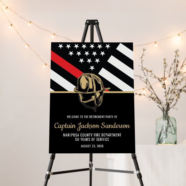 Firefighter Retirement Fire Department Fireman Foam Board (In Situ (Stand))