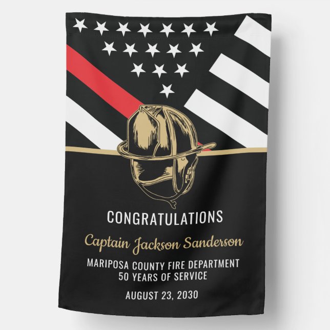 Firefighter Retirement Fire Department Fireman House Flag (Front)