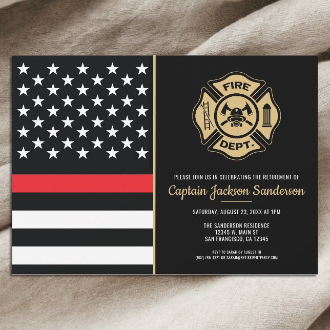 Firefighter Retirement Fire Department Fireman Invitation (Firefighter Retirement Fire Department Fireman Invitation)