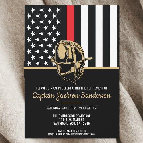 Firefighter Retirement Fire Department Fireman Invitation
