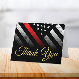 Firefighter Retirement Fire Department Fireman Letterpress Thank You Card