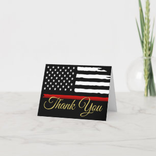 Firefighter Retirement Fire Department Fireman Letterpress Thank You Card