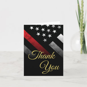 Firefighter Retirement Fire Department Fireman Letterpress Thank You Card