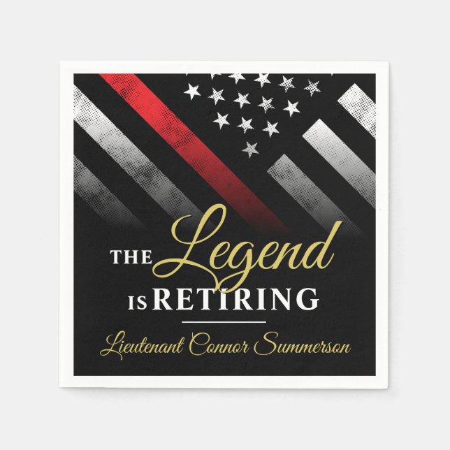 Firefighter Retirement Fire Department Fireman Napkins (Front)