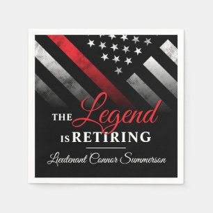 Firefighter Retirement Fire Department Fireman Napkins
