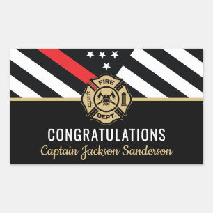 Firefighter Retirement Fire Department Fireman Rectangular Sticker
