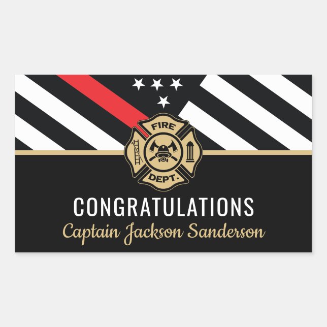 Firefighter Retirement Fire Department Fireman Rectangular Sticker (Front)