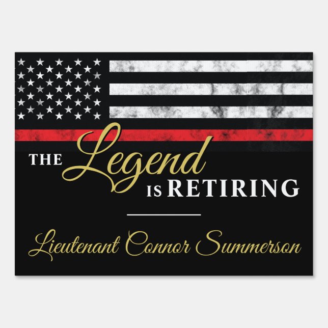 Firefighter Retirement Fire Department Fireman Sign (Front)