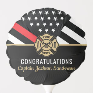 Firefighter Retirement Fire Department Flag Balloon