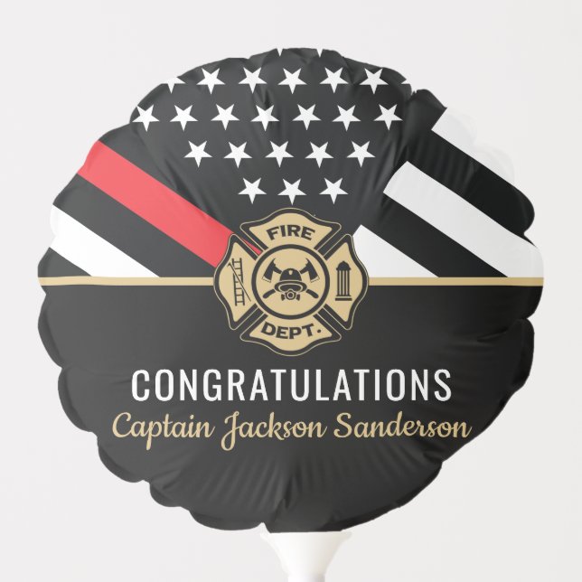 Firefighter Retirement Fire Department Flag Balloon (Front)