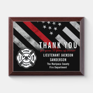 Firefighter Retirement Fire Department Logo Badge Award Plaque