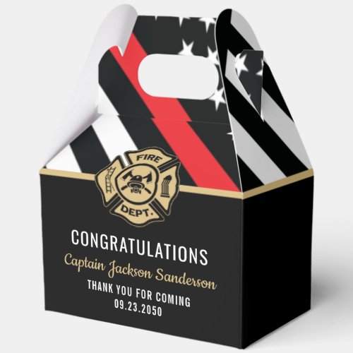 Firefighter Retirement Fire Department Party Favor Boxes