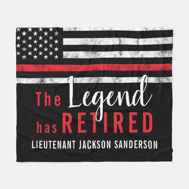 Firefighter Retirement Fire Department Party Fleece Blanket (Front (Horizontal))