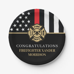 Firefighter Retirement Fire Department Party Paper Plates