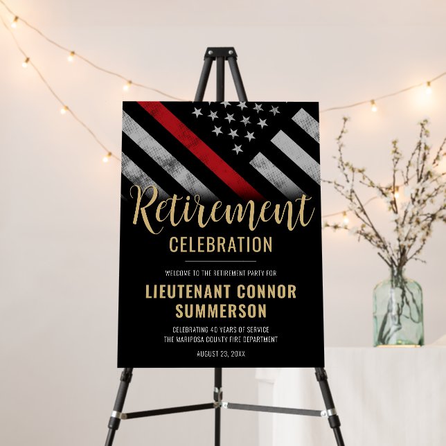 Firefighter Retirement  Fireman Fire Department Foam Board (In Situ (Stand))