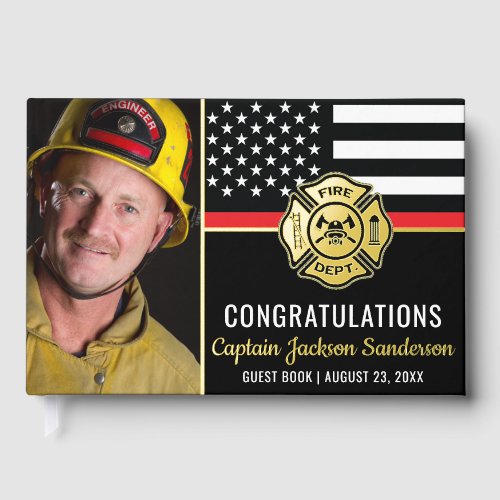Firefighter Retirement Fireman Red Line Flag Photo