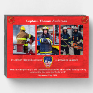 Firefighter Retirement Gift Department New York Wooden Box Sign
