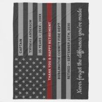 Firefighter Retirement Gift Thin Red Line Flag