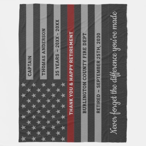 Firefighter Retirement Gift Thin Red Line Flag