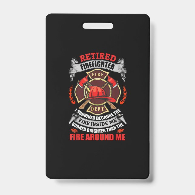 Firefighter Retirement Gifts For Men 2021 Quotes Badge (Front)