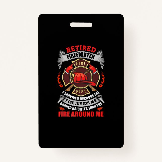 Firefighter Retirement Gifts For Men 2021 Quotes Badge (Front)