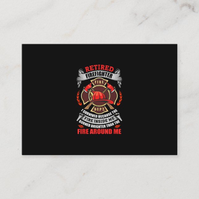 Firefighter Retirement Gifts For Men 2021 Quotes Business Card (Front)