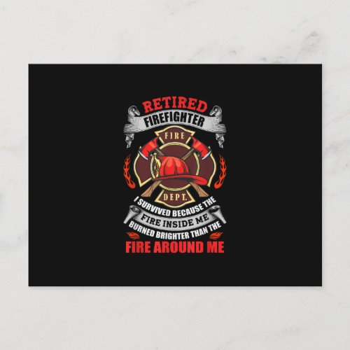 Firefighter Retirement Gifts For Men 2021 Quotes Holiday Postcard