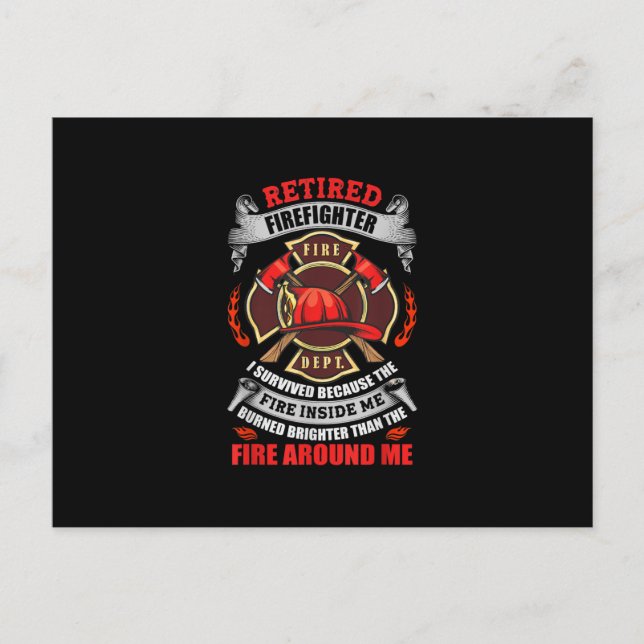 Firefighter Retirement Gifts For Men 2021 Quotes Holiday Postcard (Front)