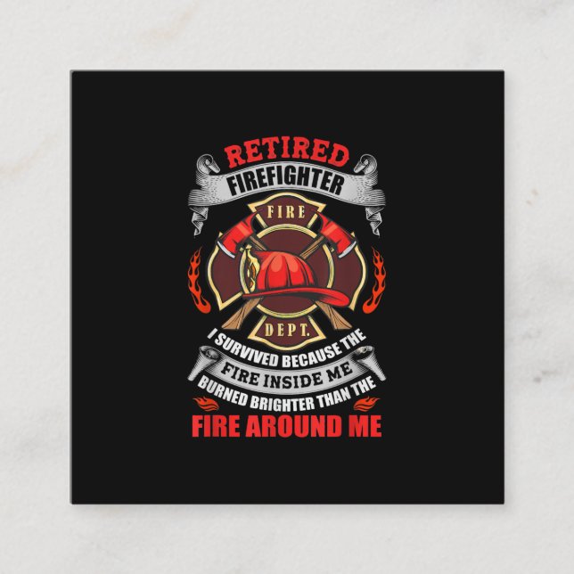 Firefighter Retirement Gifts For Men 2021 Quotes Square Business Card (Front)