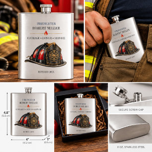 Firefighter Retirement Helmet Courage Honor Flask