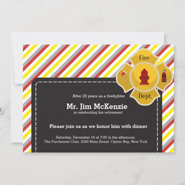 Firefighter retirement invitation (Front)