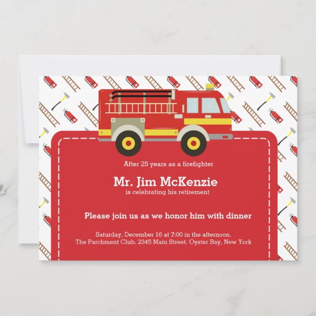 Firefighter retirement invitation (Front)