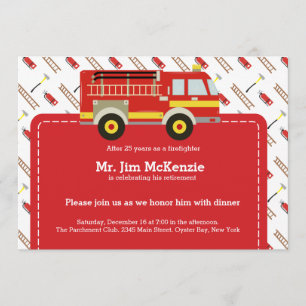 Firefighter retirement invitation