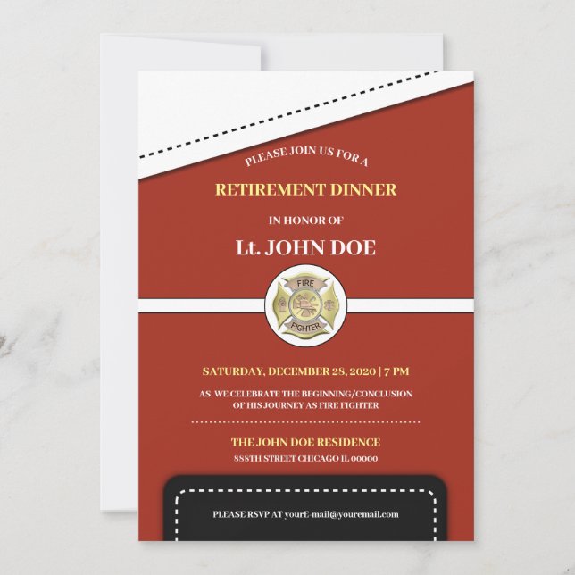 Firefighter Retirement Invitation (Front)