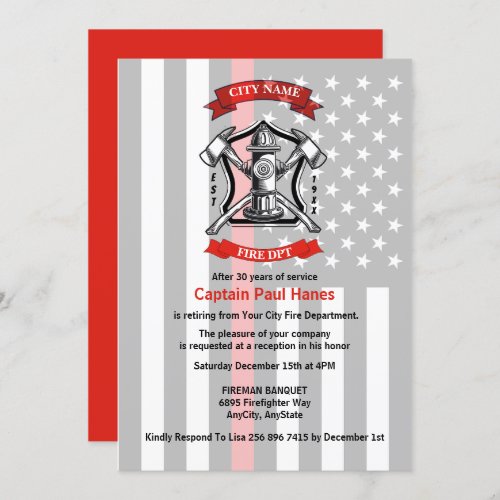 Firefighter Retirement Invitation