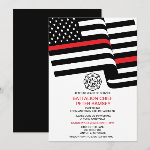 Firefighter Retirement Invitation