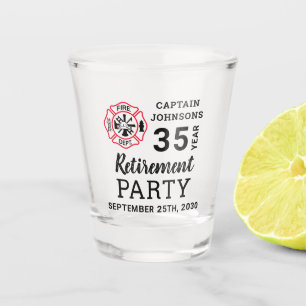 Firefighter Retirement Maltese Cross Personalized Shot Glass