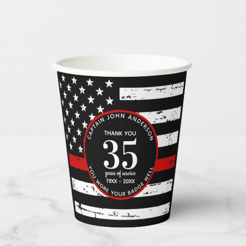 Firefighter Retirement Party Custom Thin Red Line