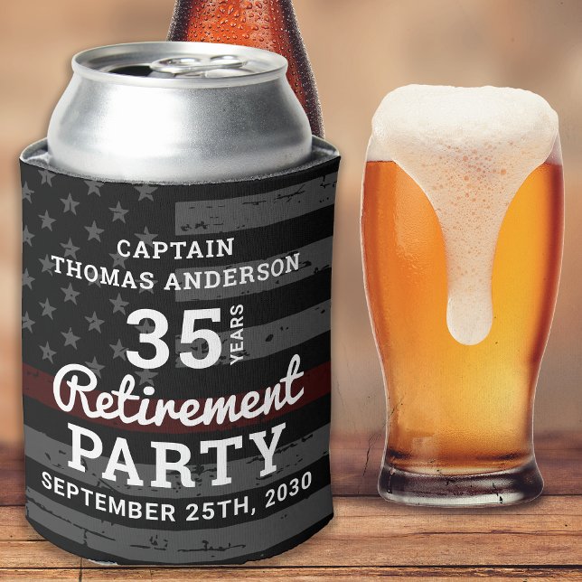 Firefighter Retirement Party Favors Custom Can Cooler (Creator Uploaded)