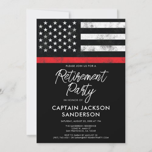 Firefighter Retirement Party Fire Department Invitation