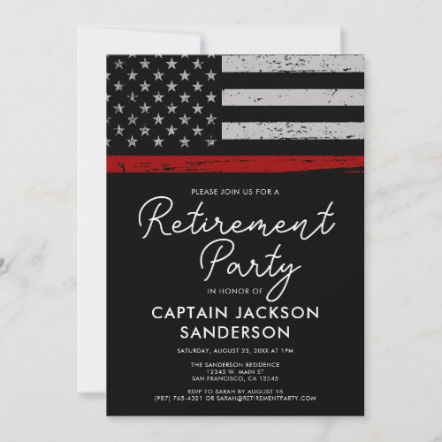 Firefighter Retirement Party Fire Department Invitation