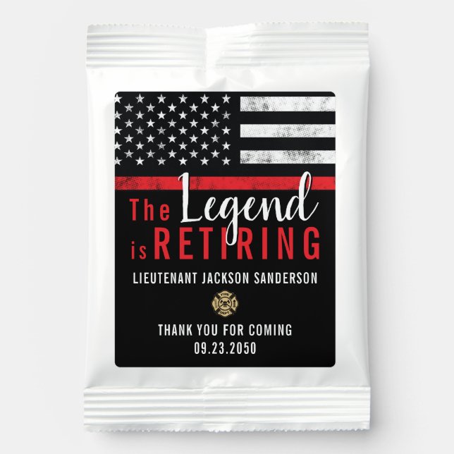 Firefighter Retirement Party Fire Department Lemonade Drink Mix (Front)