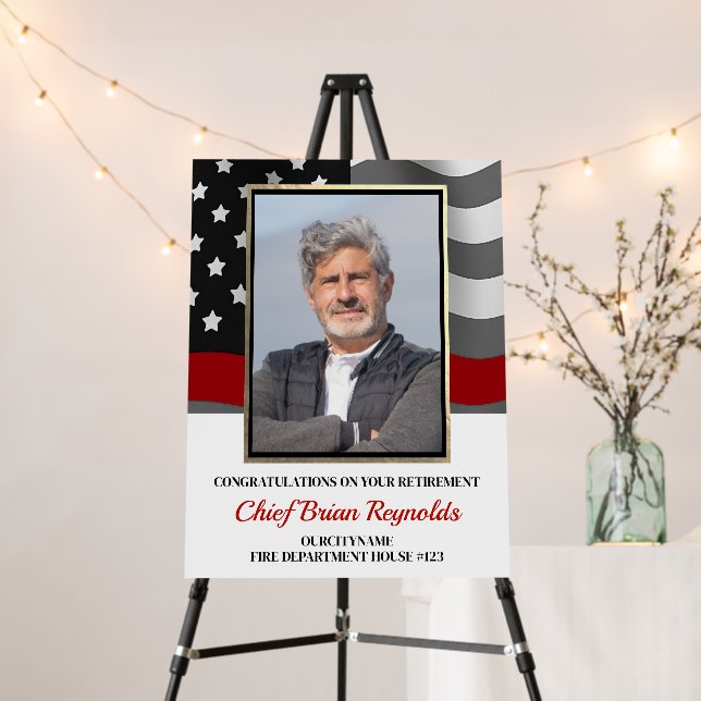 Firefighter Retirement Party Foam Board (In Situ (Stand))