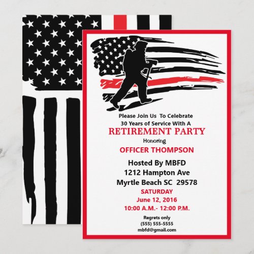 Firefighter Retirement Party Invitation