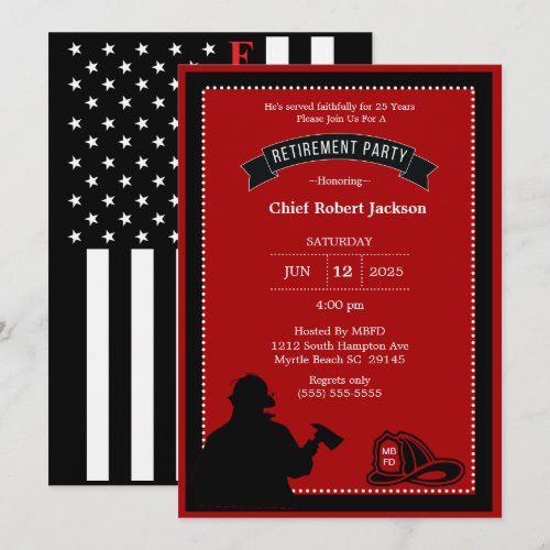 Firefighter Retirement Party Invitation