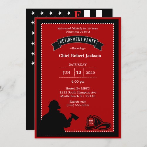 Firefighter Retirement Party Invitation